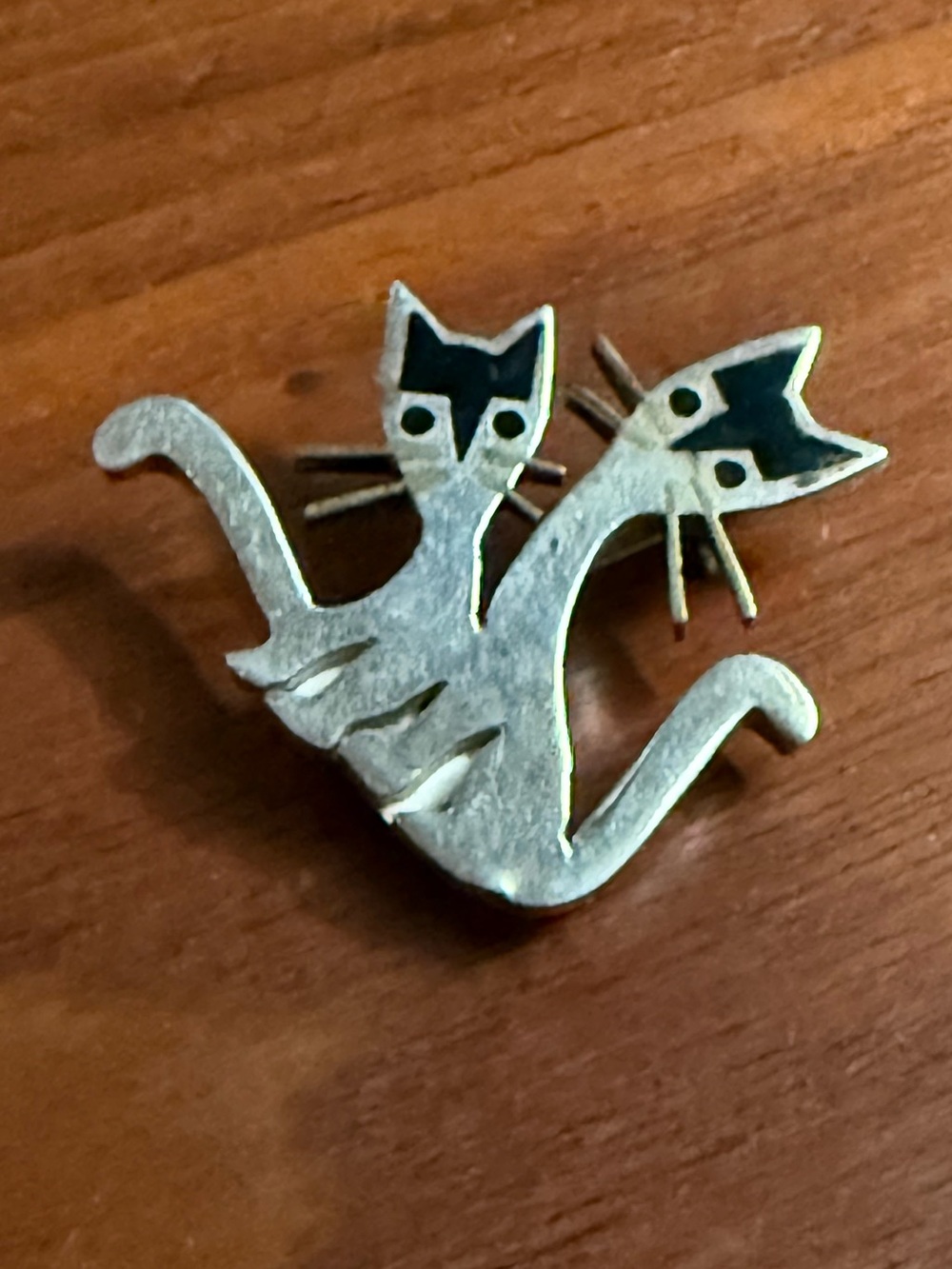 Taxco Cat Sterling Brooch Mid Century Modern Feline Kitty Pin Modernist Sliver